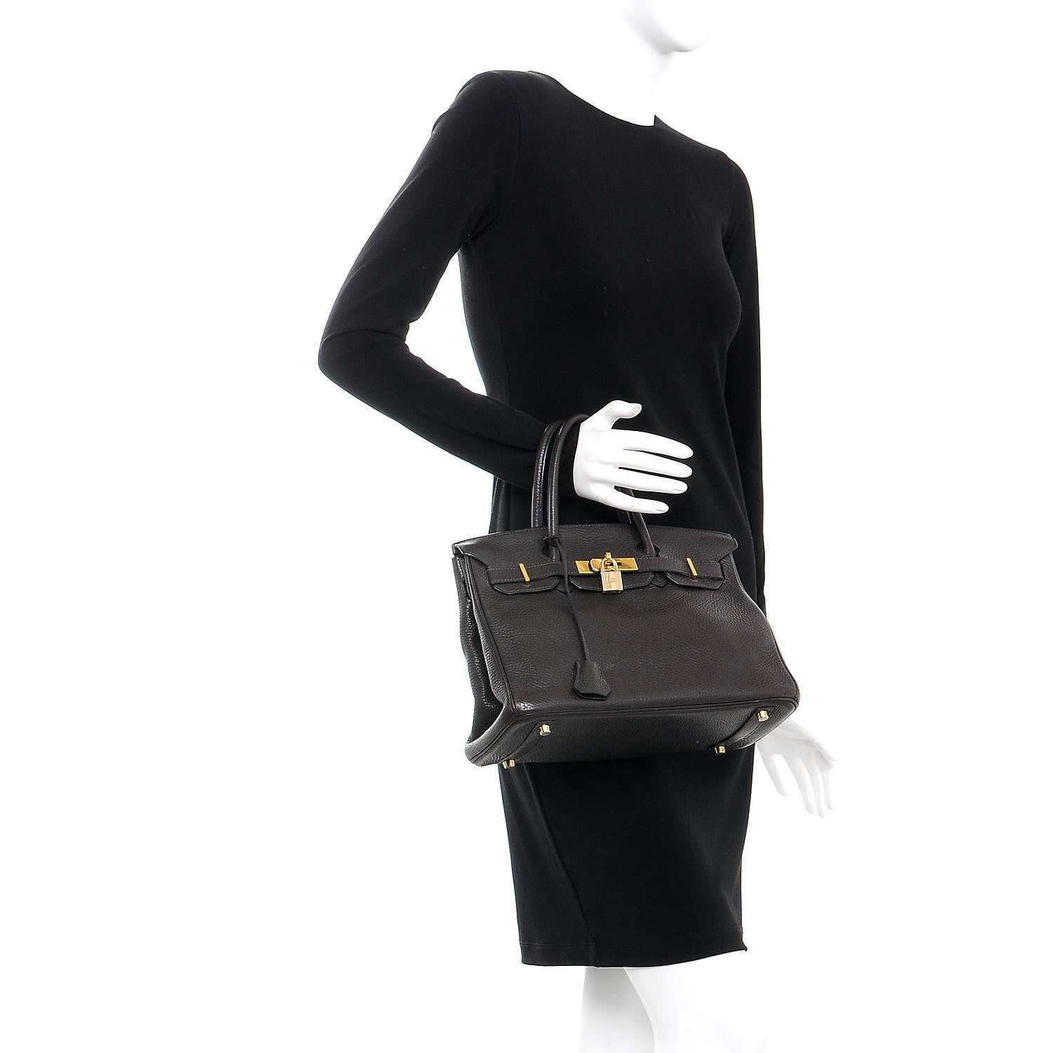 Hermes Taurillon Clemence Birkin 30 Chocolate 2 of 48
