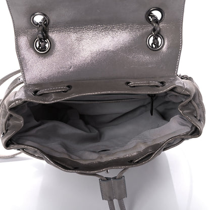 Chanel Metallic Calfskin Chevron Quilted Small Urban Spirit Backpack Silver 5 of 15