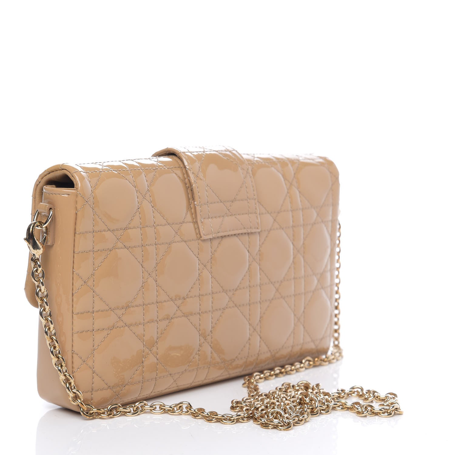 Christian Dior Patent Cannage New Lock Pouch Beige 2 of 10