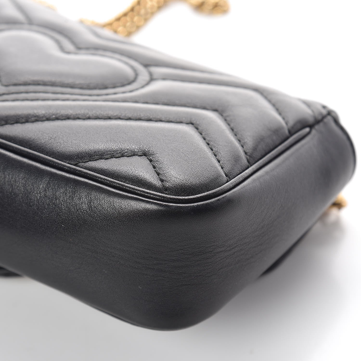 Gucci Calfskin Matelasse Super Mini GG Marmont Shoulder Bag Black 13 of 14