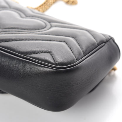 Gucci Calfskin Matelasse Super Mini GG Marmont Shoulder Bag Black 13 of 14
