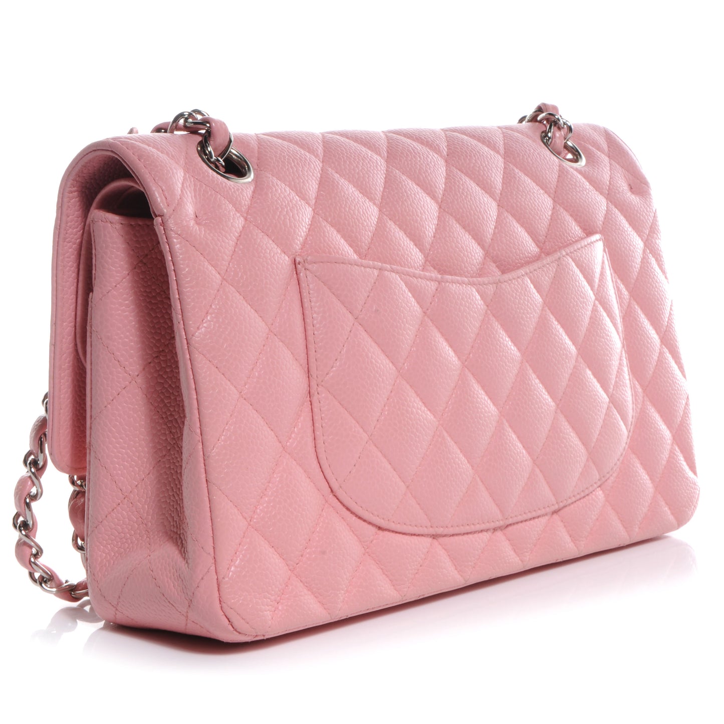 Caviar Medium Double Flap Pink