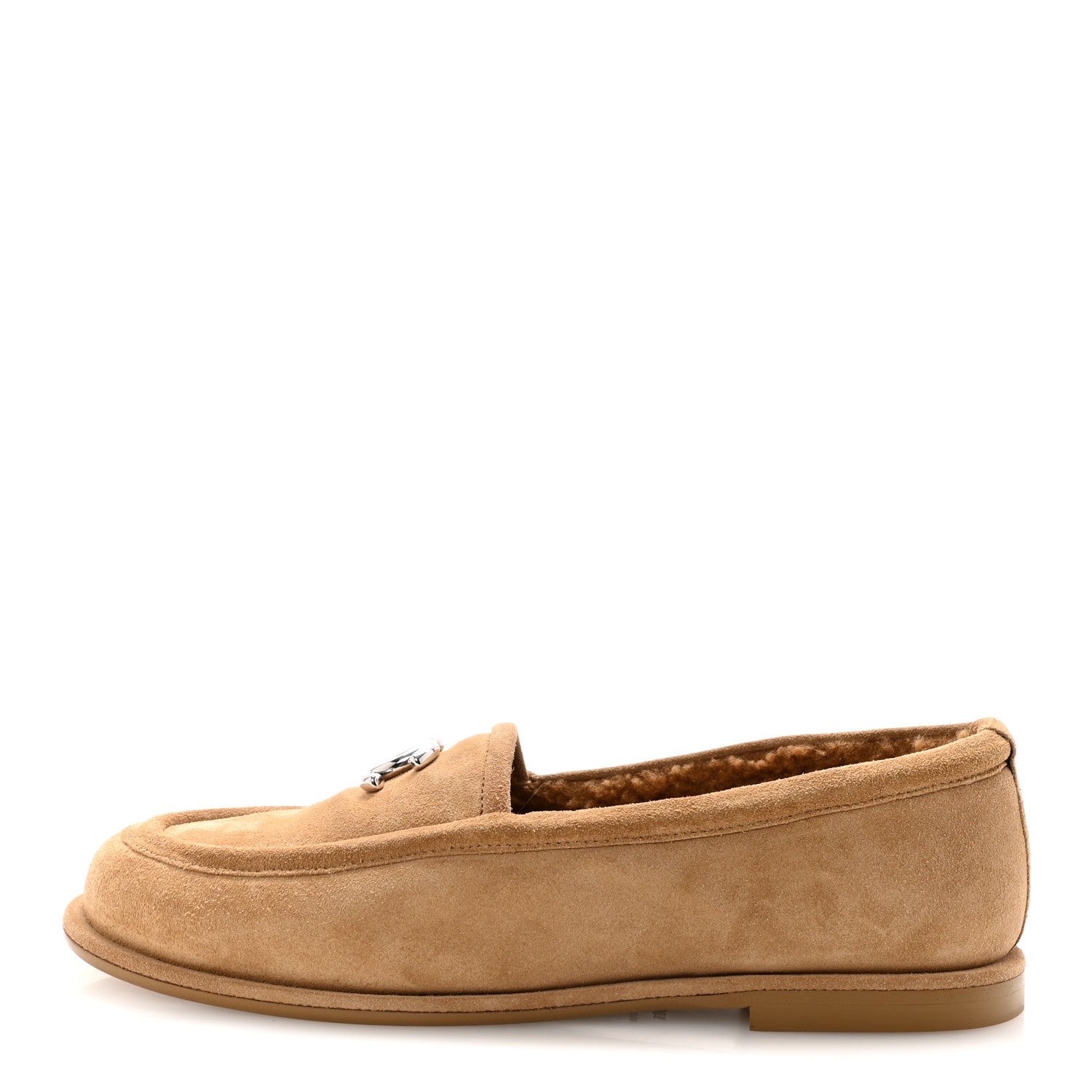 Chanel Suede Calfskin CC Loafers 38.5 Dark Beige 1 of 10