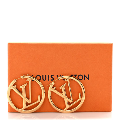 Louis Vuitton Metal Louise Hoop Earrings Gold 4 of 4