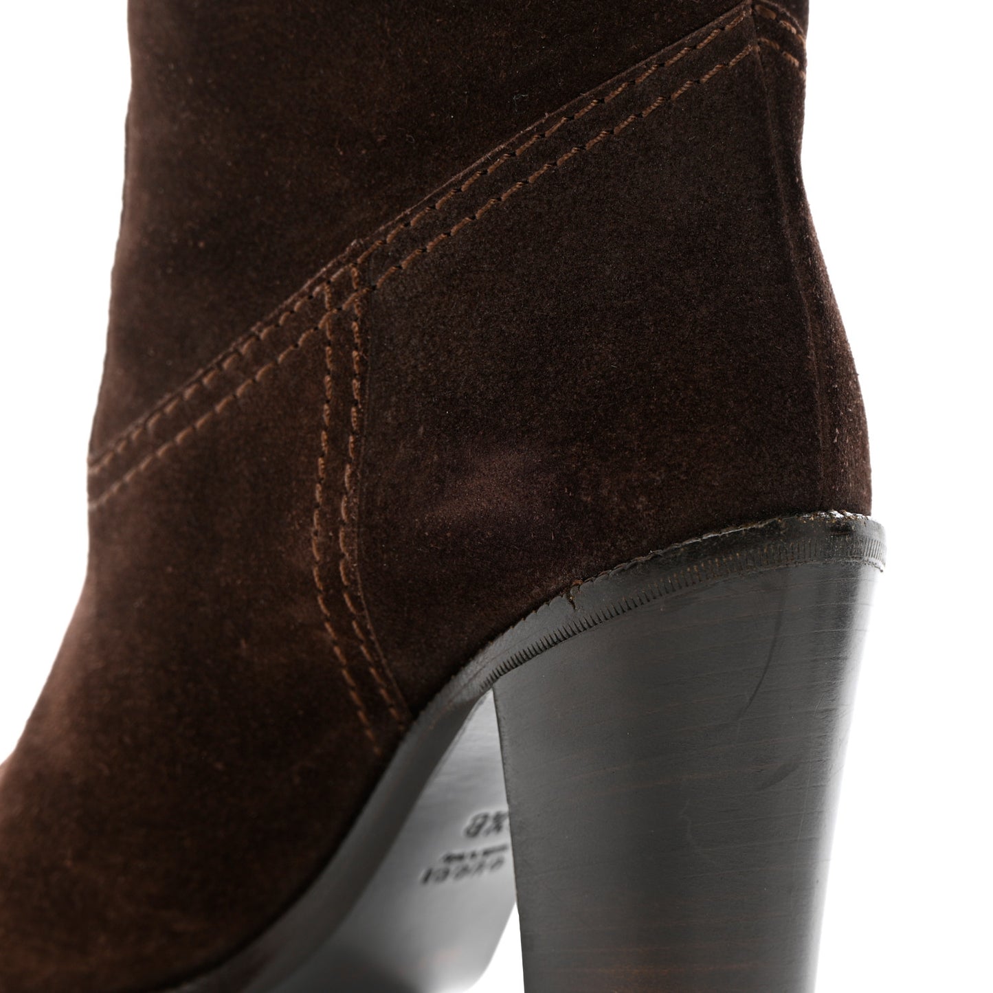 Suede Knee High Boots 36.5 Brown