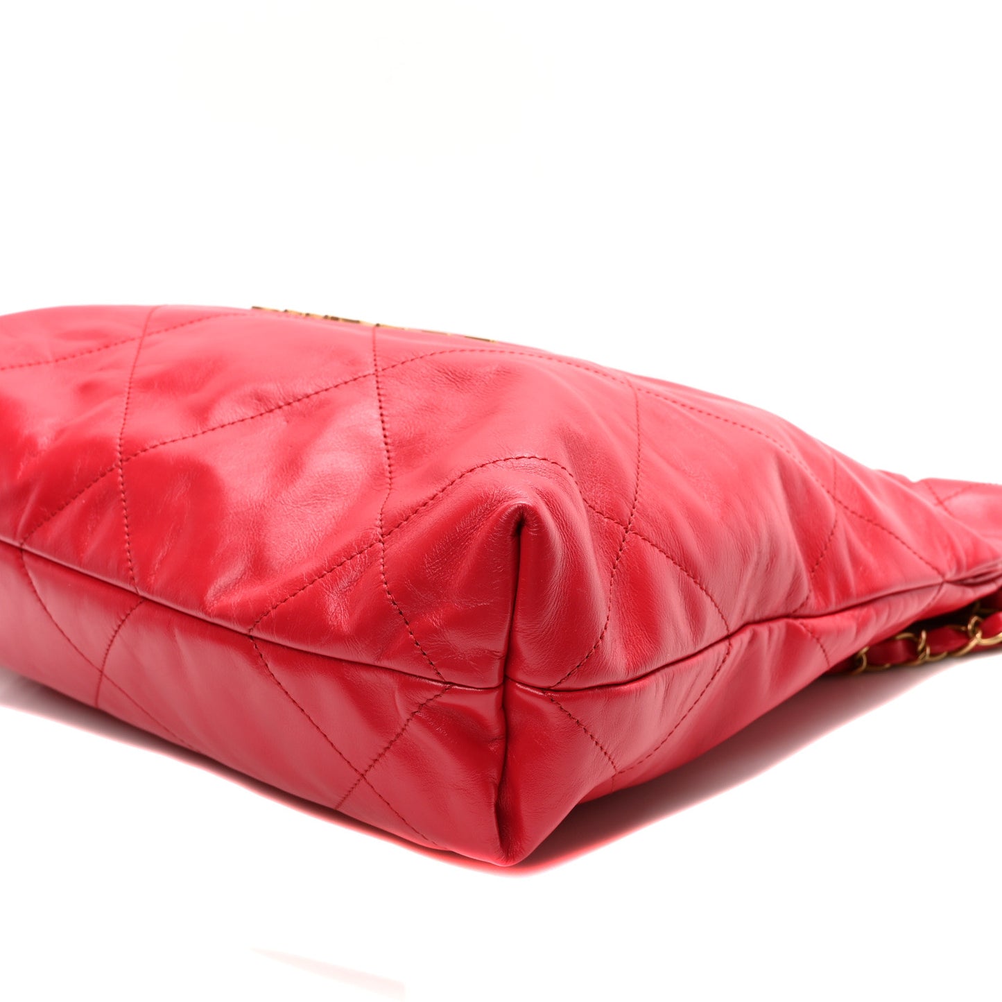 Shiny Calfskin Quilted Small Chanel 22 Red