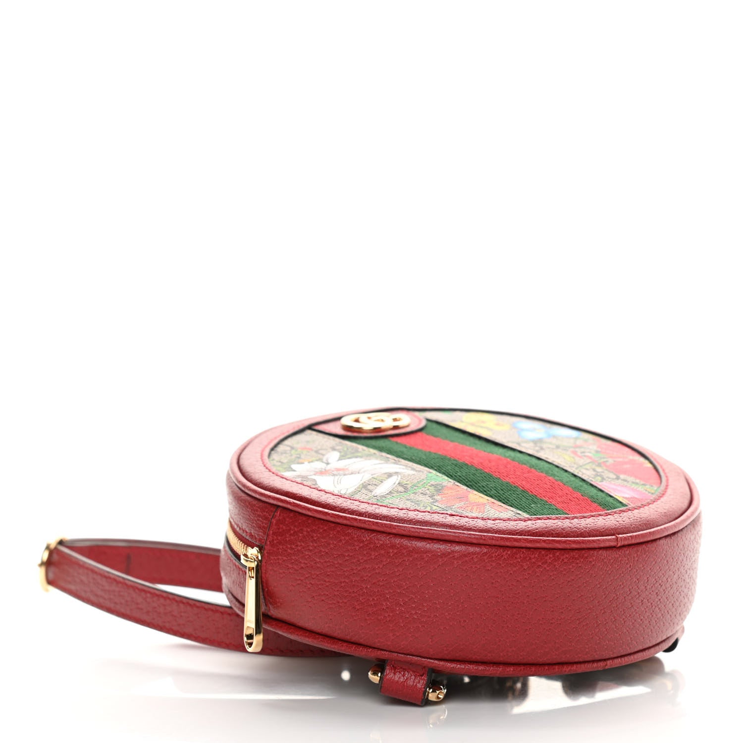 Gucci GG Supreme Monogram Web Flora Mini Ophidia Round Backpack Red 4 of 10