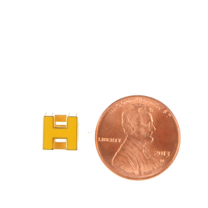 Hermes Gold Lacquered Cage d'H Earrings Jaune Madras 2 of 5