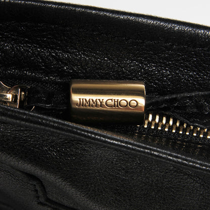 Jimmy Choo Leather Snakeskin Suede Fringe Tita Convertible Clutch Black 8 of 8
