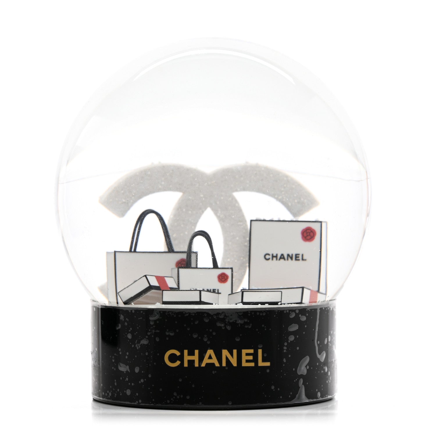 Chanel Glass CC Shopping Bag Snow Globe 1 of 8