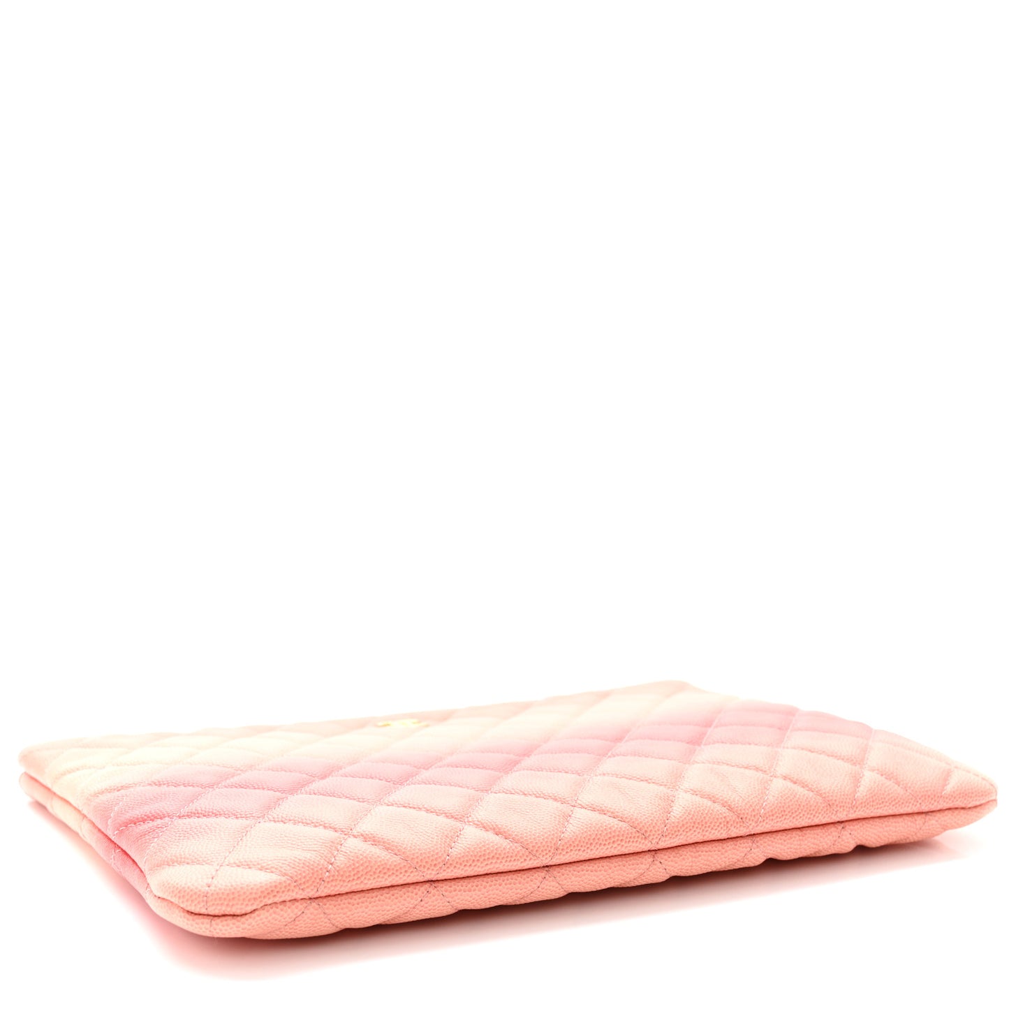 Caviar Quilted Ombre Medium Cosmetic Case Coral