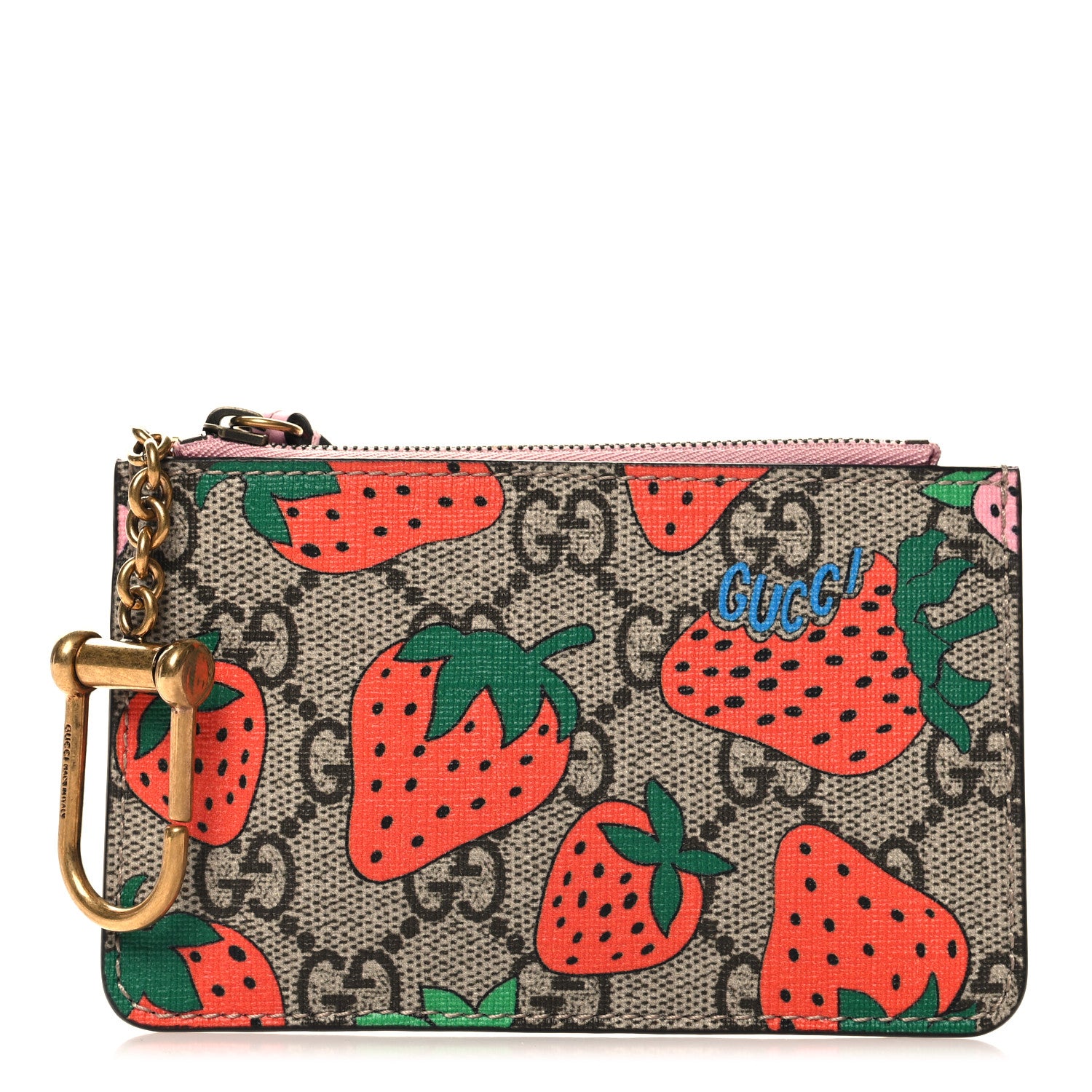 Gucci GG Supreme Monogram Strawberry Key Case 1 of 7