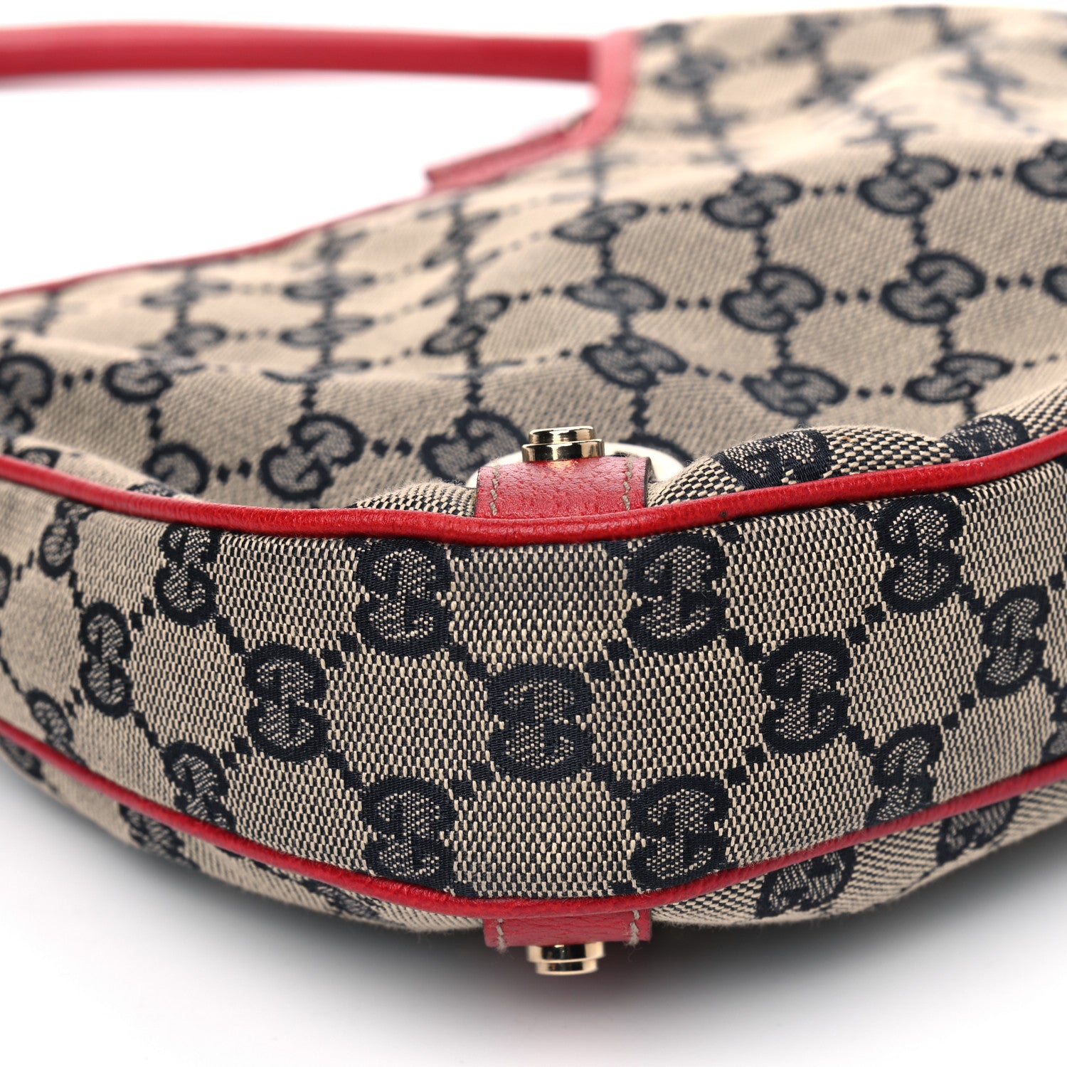 Gucci Monogram Medium Abbey D Ring Hobo Navy Red 7 of 9