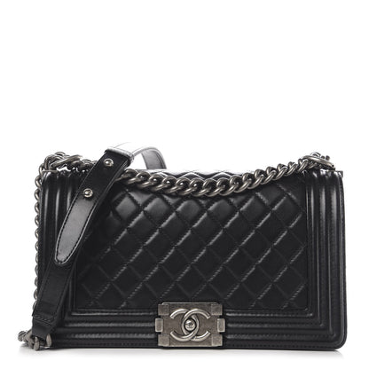 Chanel Lambskin Quilted Medium Boy Flap Black 1 of 12
