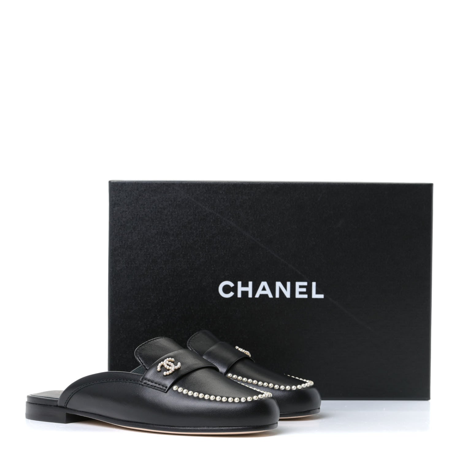 Chanel Lambskin Pearl CC Mules 36 Black 12 of 12