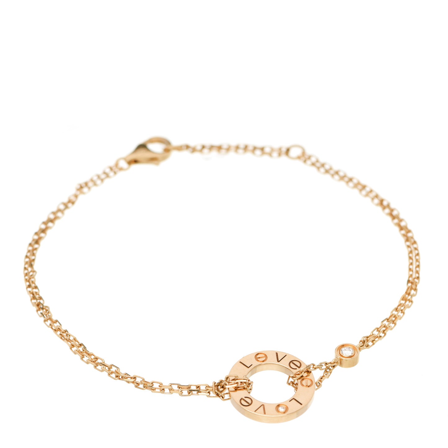 18K Yellow Gold Diamond LOVE Bracelet