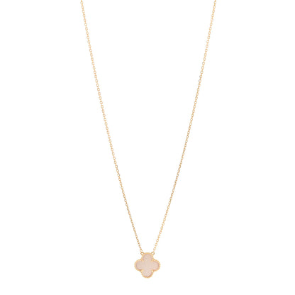 Van Cleef & Arpels 18K Yellow Gold Mother of Pearl Vintage Alhambra Pendant Necklace 1 of 6