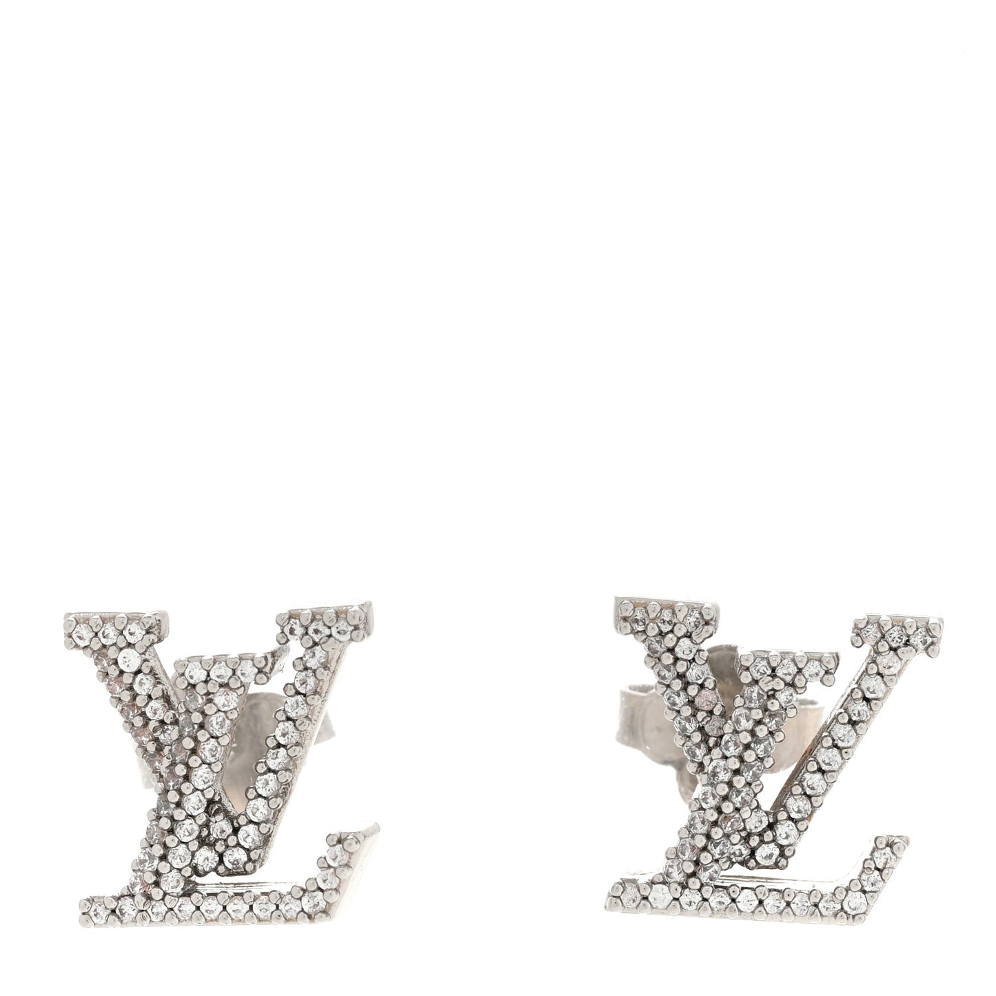 Crystal LV Iconic Earrings Silver
