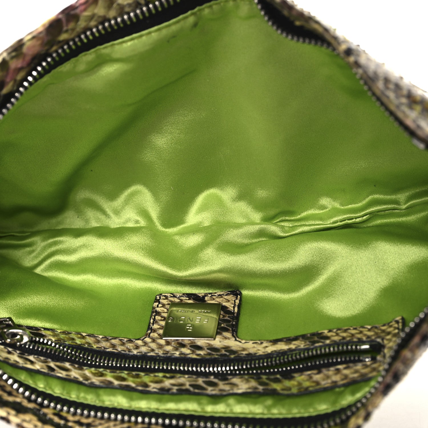 Fendi Snakeskin Mirror Baguette Shoulder Bag 4 of 9