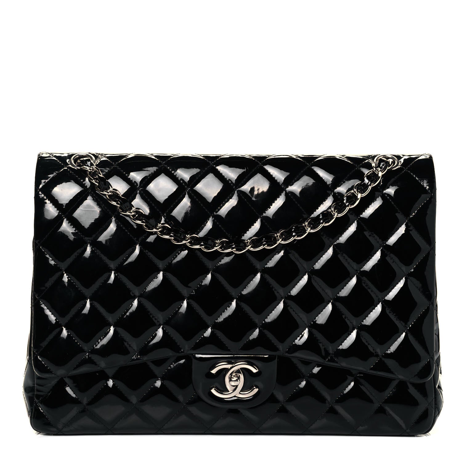 Chanel Patent Quilted Maxi Double Flap Black 1 of 9