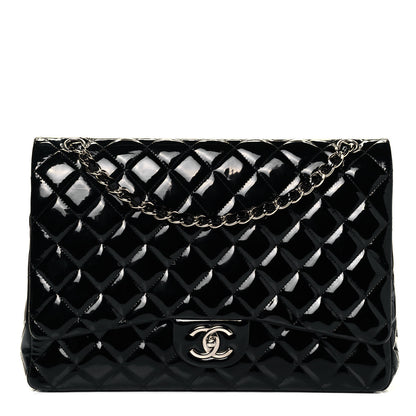 Chanel Patent Quilted Maxi Double Flap Black 1 of 9