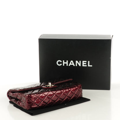 Chanel Patent Quilted Medium Double Flap Bordeaux 4 of 8