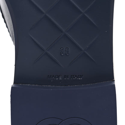Chanel Lambskin Quilted CC Turnlock Loafers 38 Navy 8 of 9