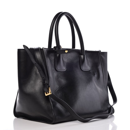Prada Soft Calf Shopping Tote Black 4 of 8