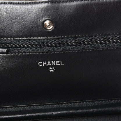 Chanel Lambskin Quilted Wallet On Chain WOC Black 6 of 11