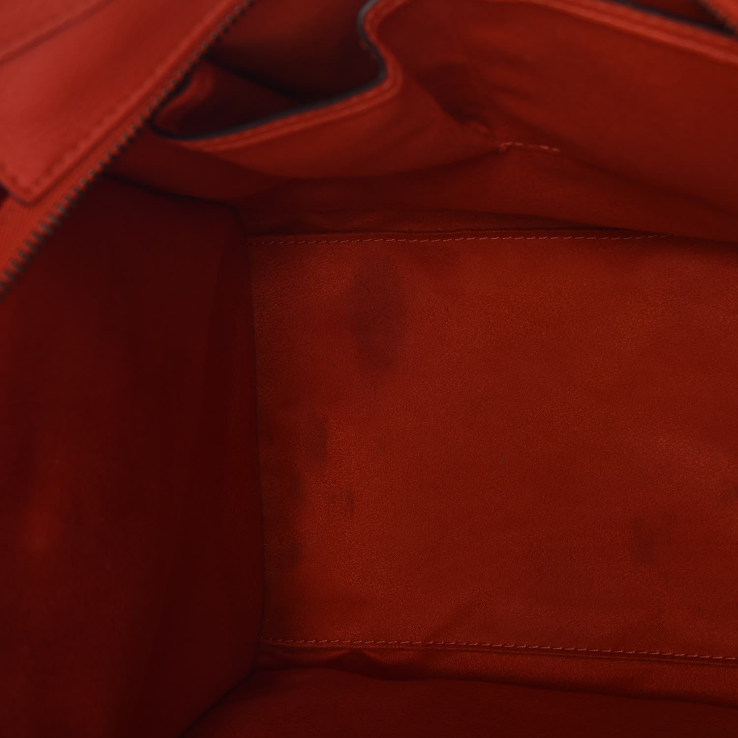 Celine Drummed Calfskin Mini Luggage Vermillion 6 of 9