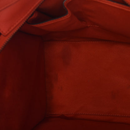 Celine Drummed Calfskin Mini Luggage Vermillion 6 of 9