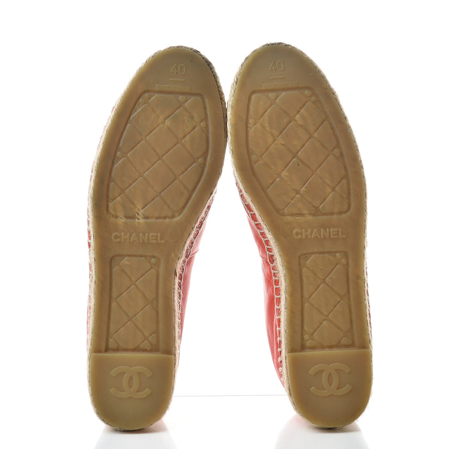 Chanel Lambskin CC Espadrilles 40 Red 5 of 15