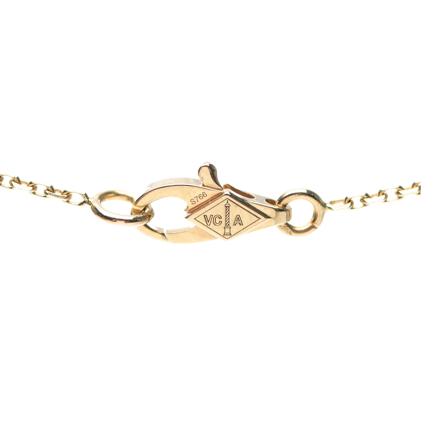 18K Yellow Gold Mother of Pearl Sweet Alhambra Butterfly Pendant Necklace