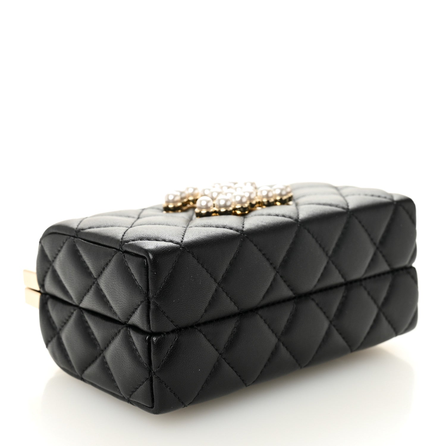 Chanel Lambskin Quilted Pearl CC Vanity Case Black 3 of 9