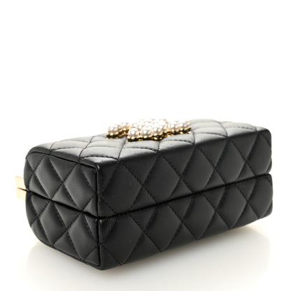 Chanel Lambskin Quilted Pearl CC Vanity Case Black 3 of 9