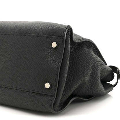 Fendi Cuoio Romano Selleria Bi-Color Large Peekaboo Iconic Satchel Black Mou 9 of 12