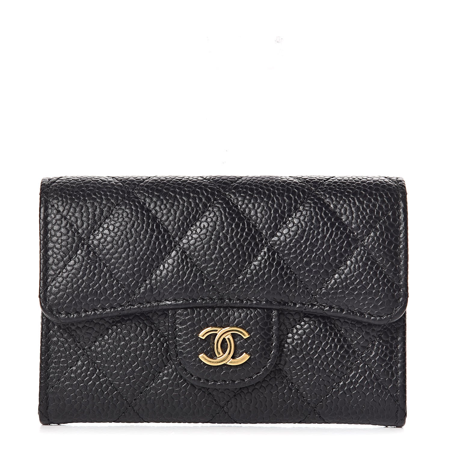 Chanel Caviar Quilted Flap Card Holder Black 1 of 9