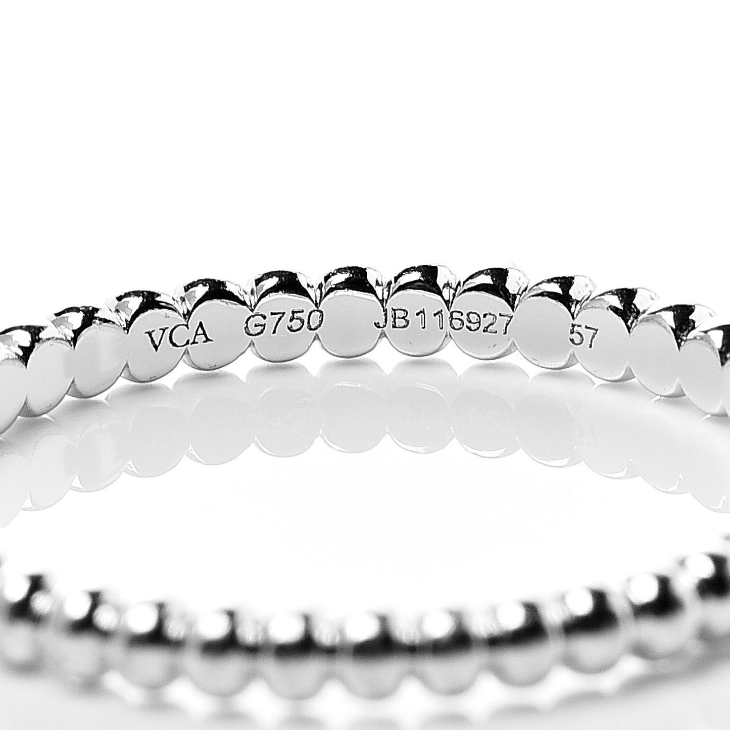 18K White Gold Small Perlee Ring 57 8