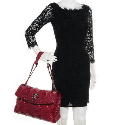 Chanel Lambskin In And Out Maxi Flap Red 2 of 7