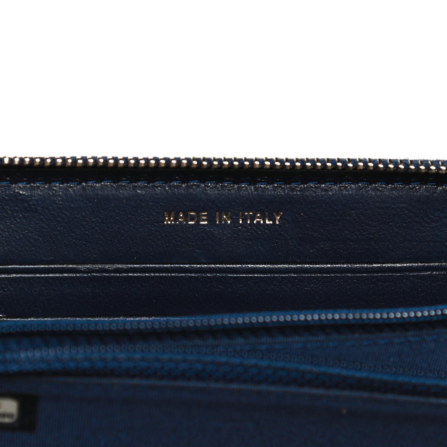 Lambskin Quilted Small Lucky Charms Zip Around Wallet Navy