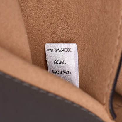 MCM Grained Calfskin Medium Milla Tote Concrete Grey 8 of 27
