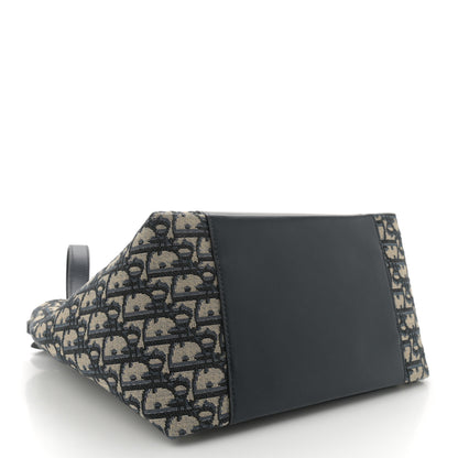 Christian Dior Oblique Calfskin Medium Signature Bucket Bag Blue 4 of 11