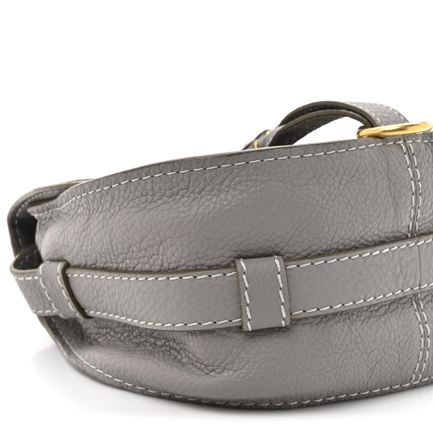 Grained Calfskin Small Marcie Saddle Bag Cashmere Grey