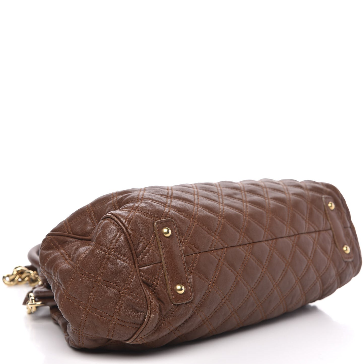 Calfskin Quilted Stam Brown