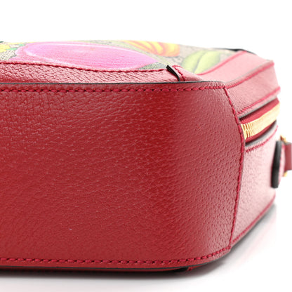 Gucci GG Supreme Monogram Flora Web Small Ophidia Top Handle Shoulder Bag Hibiscus Red 10 of 11