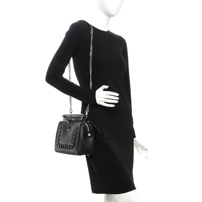 Fendi Vitello Baltico Dolce Nappa Lace Up Small Dotcom Click Chain Satchel Black 2 of 12