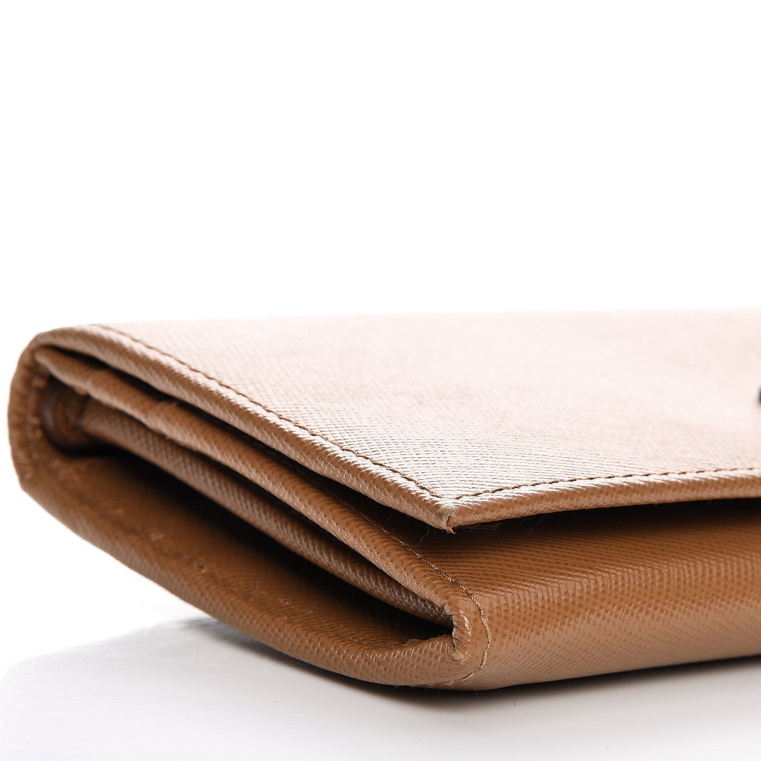Prada Saffiano Continental Flap Wallet Caramel 6 of 10