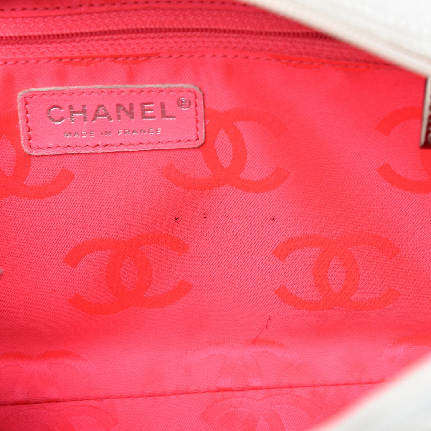 Chanel Calfskin Quilted Large Cambon Bowler White Black 7 of 17