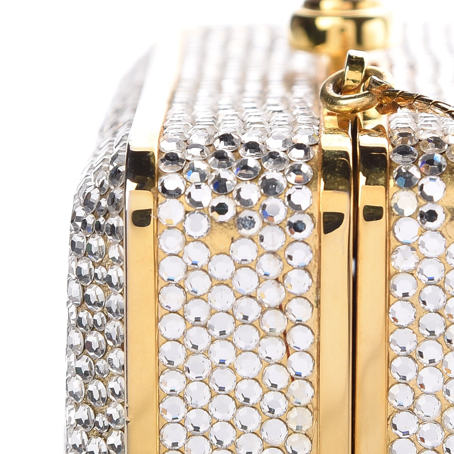 Swarovski Crystal Minaudière Clutch Silver Gold
