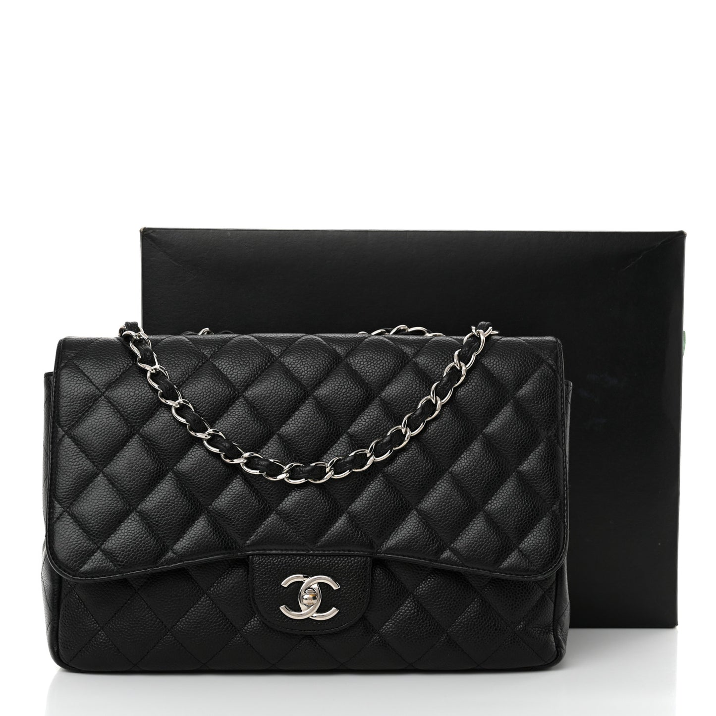 Caviar Quilted Jumbo Single Flap Black
